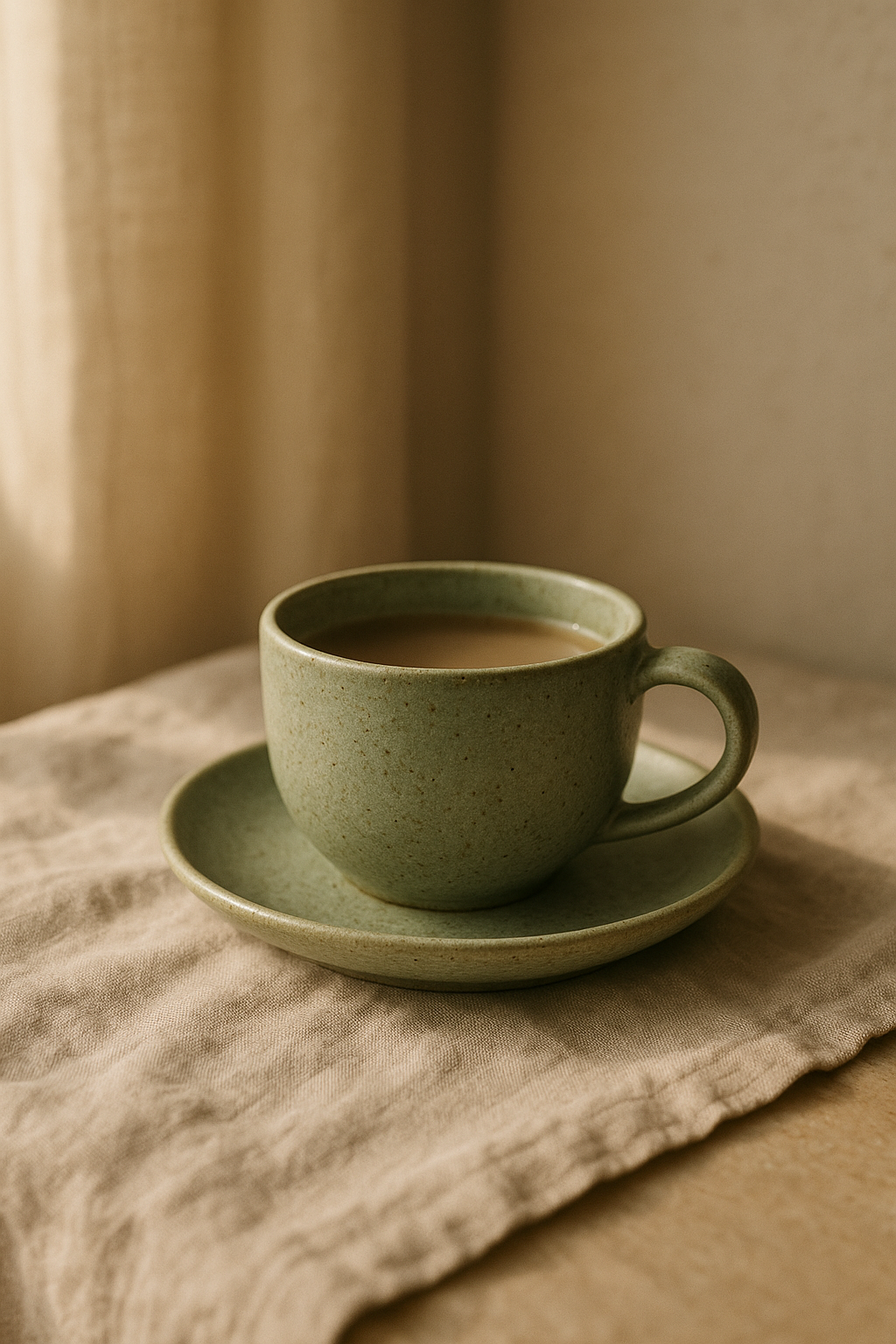 Tea cup & saucer — hosting scene