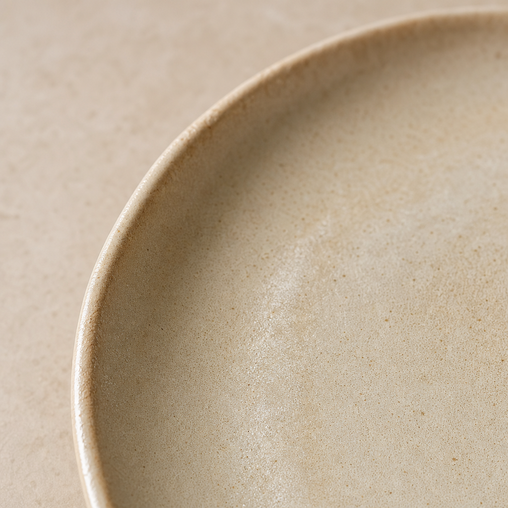 Dinner plate · Oat — glaze detail