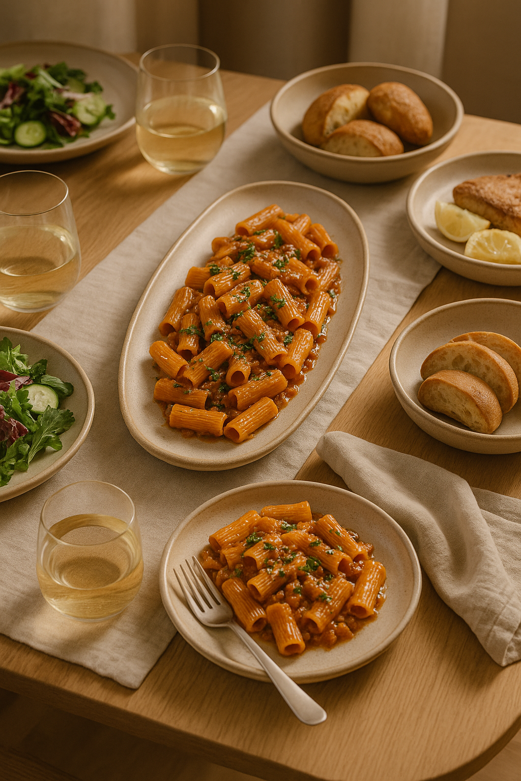 Serving platter — hosting scene