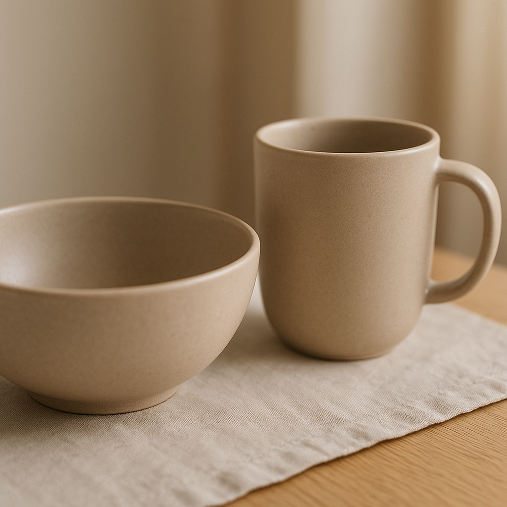 Bowl & mug set — glaze detail