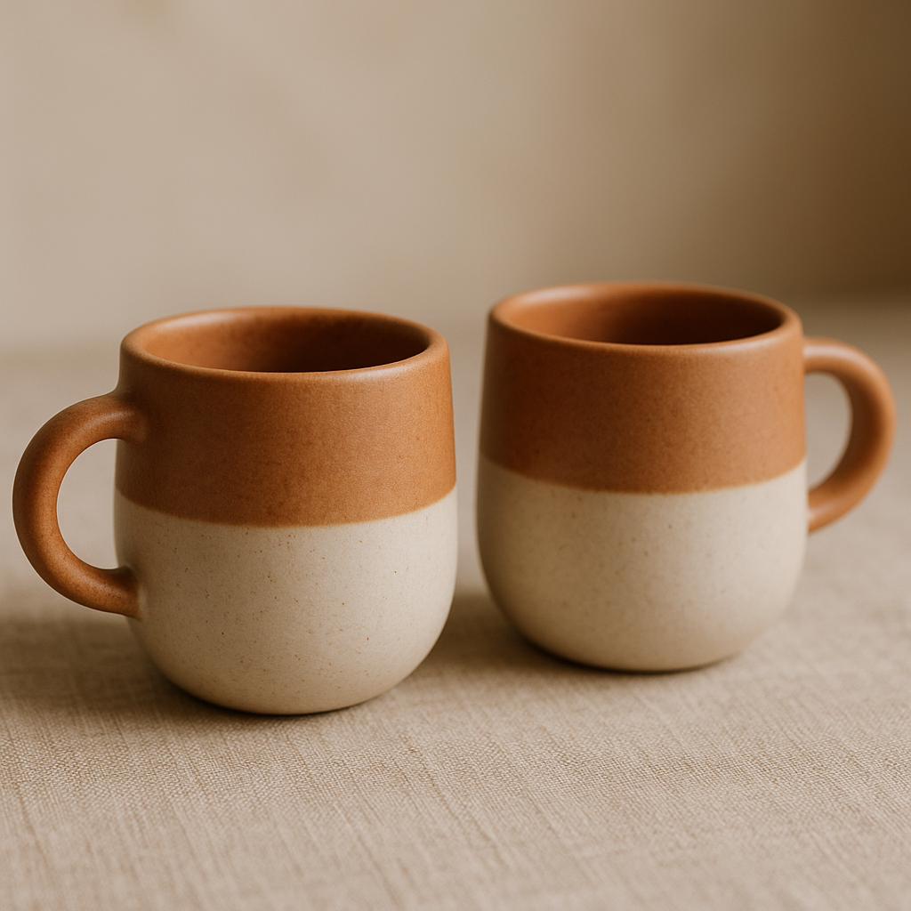 Espresso cup pair — glaze detail