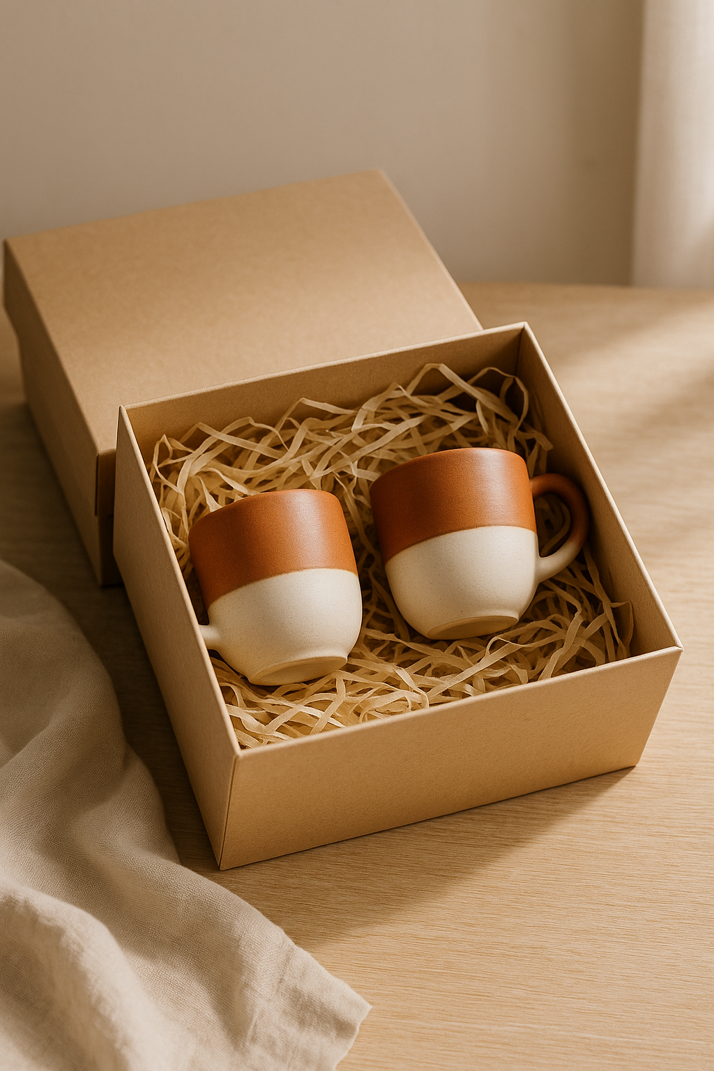 Espresso cup pair — table setting