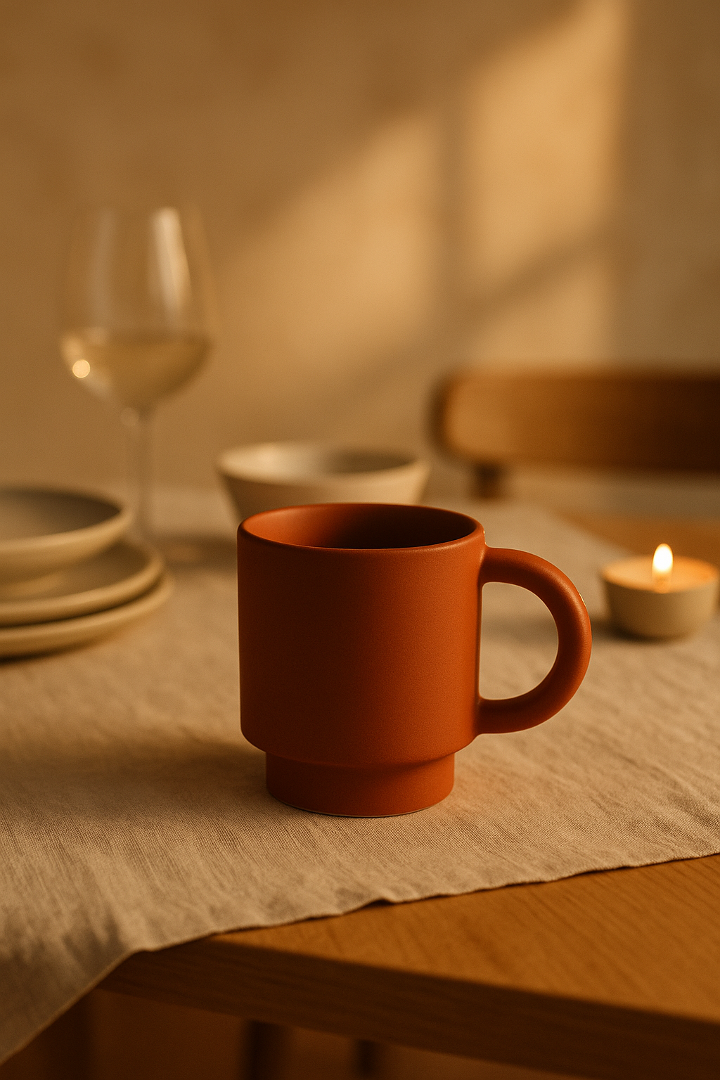 Statement mug — hosting scene