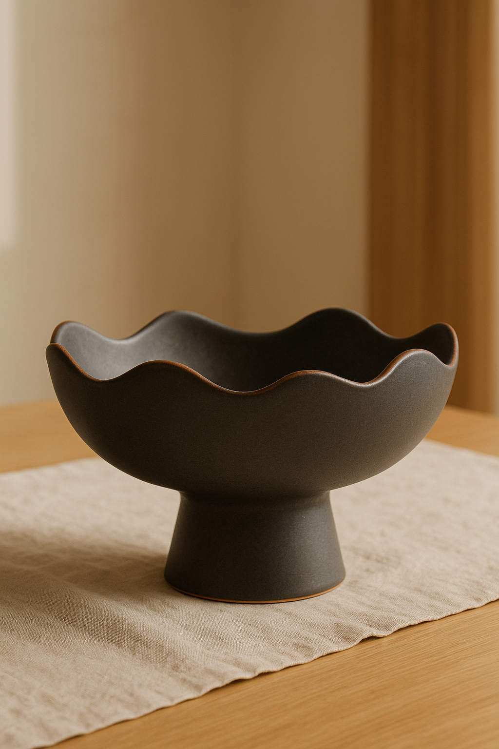 Sculptural bowl — hosting scene