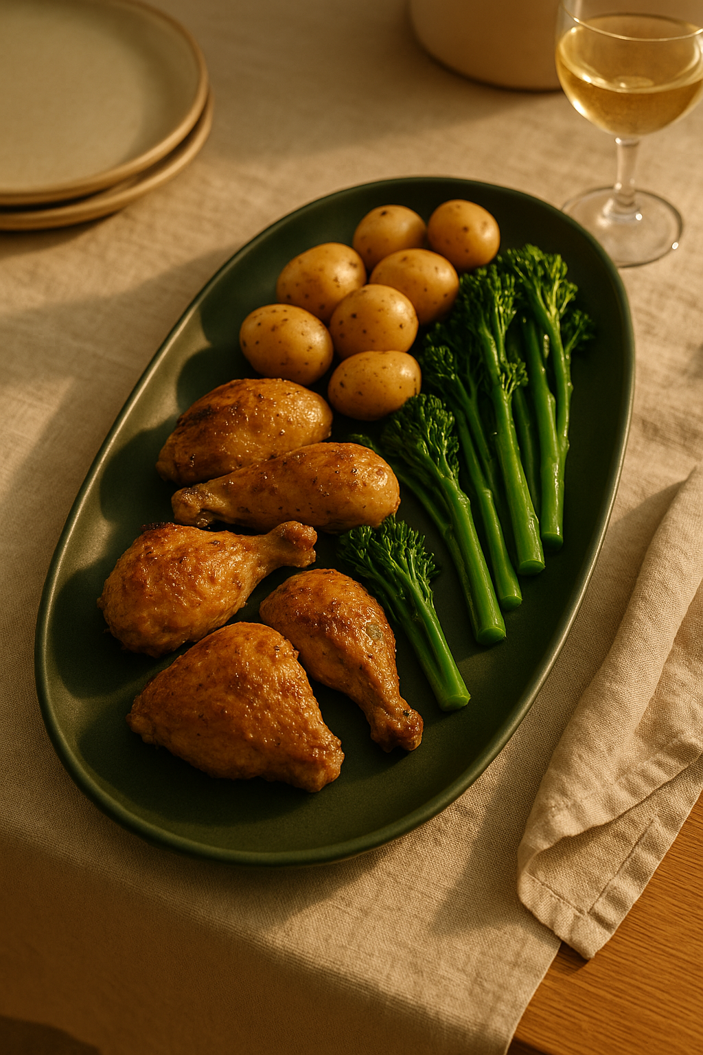Serving platter — hosting scene